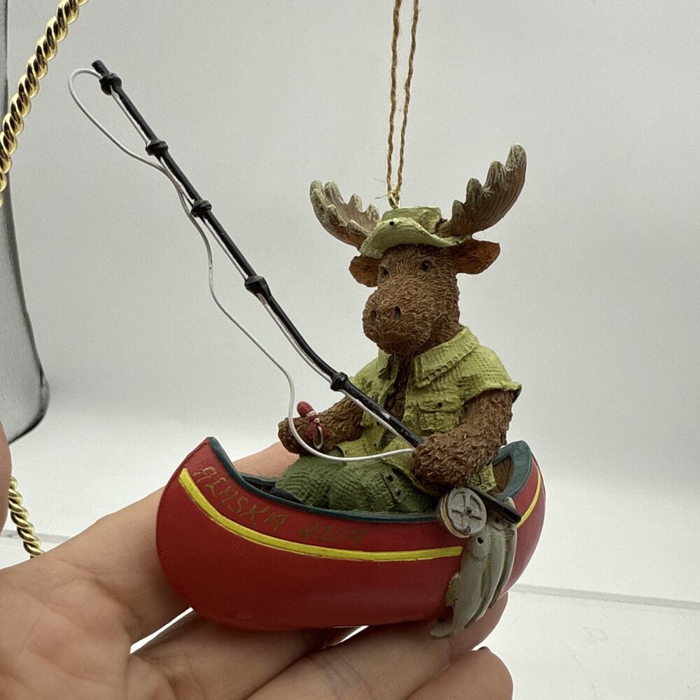 Cape Shore New Moose Fishing in Canoe Ornament “Alaska 2004”